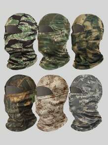Musion 6 片装迷彩印花摩托车巴拉克拉法帽全脸面罩 MC 迷彩自行车装备透气滑雪面罩 适用于滑雪和骑行
