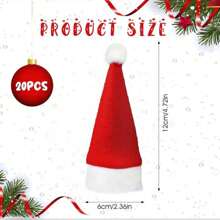 10/20 chiếc Giá đựng dao kéo Giáng sinh, Mũ ông già Noel Giáng sinh Giá đựng đồ bạc Túi đựng dao kéo mini cho bàn ăn Giáng sinh Đồ trang trí đồ ăn bỏ túi Đồ dùng phẳng cho dao Nĩa Thìa, Mũ trang trí rượu vang đỏ, Quà tặng Giáng sinh tốt nhất Trang trí phòng sinh nhật Đồ trang trí Giáng sinh Mùa đông - Đỏ và trắng - Xem 5