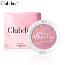 Clubday 5 色独立压制粉状腮红盘，精细研磨，明亮，高色度，高光和眼影合一，便于携带和补妆 - 彩色 - 查看 12