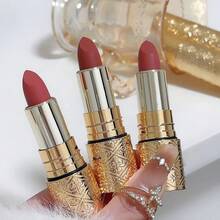 1 thỏi son lì nhung lì lâu trôi không thấm nước mịn màng không dính cốc màu sắc phong phú cho nữ màu nude trang điểm môi Rouge - 01 - Xem 5