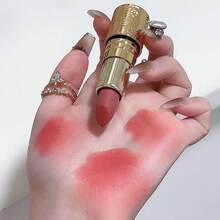 1 thỏi son lì nhung lì lâu trôi không thấm nước mịn màng không dính cốc màu sắc phong phú cho nữ màu nude trang điểm môi Rouge - 01 - Xem 4