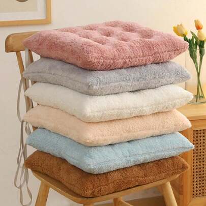 1 件毛绒靠垫，现代几何绗缝方形装饰垫，适用于家庭房间装饰、家居装饰、椅子、办公椅、椅垫、座椅垫、返校用品、椅枕、靠垫、游戏椅