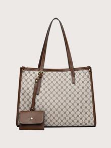 Bộ 3 túi tote đi làm, sức chứa lớn - Xám - Xem 4