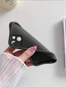 Prostota Modne Podniesione Krawędzie Ochrona Premium Teksturowane Czarne Miękkie Silikonowe Etui na Telefon z Ochroną Aparatu Kompatybilne z Samsung Galaxy I kompatybilne z serią Odporna na wstrząsy Tylna Obudowa Telefonu z TPU