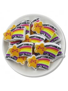 Bộ 5 hạt nhân vật silicon, "Hôm nay tôi không mất!" Hạt tiêu điểm silicon, Bút hạt thủ công sáng tạo DIY, Bút bi nhiều màu, Móc chìa khóa, Phụ kiện trang sức - hạt sao - Xem 5