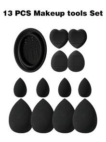 13/30/31/43/44件套化妆工具套装，包含：30支化妆刷套装+4个迷你化妆海绵+1个化妆刷清洁工具+1个收纳袋+4个化妆海绵+4个迷你气垫粉扑，化妆刷套装，化妆刷套装，化妆刷套装，全套化妆工具，化妆刷套装，化妆刷套装，化妆礼盒套装 - 彩色 - 查看 13