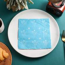 5/20/50 chiếc Khăn ăn dùng một lần Giáng sinh, 2 lớp, 13x13 inch, Khăn giấy tuyết Giáng sinh hình ông già Noel, Khăn ăn tối Giáng sinh, Khăn ăn cocktail Giáng sinh, Khăn ăn Giáng sinh dùng một lần, Khăn ăn tối Giáng sinh - Nhiều màu - Xem 3