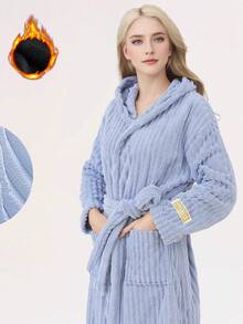 1 chiếc áo ngủ nữ, áo choàng tắm bằng vải nỉ san hô, mềm mại, gia đình, phòng tắm, đây là món quà hoàn hảo cho mẹ, vợ hoặc bạn bè của bạn, những chiếc áo choàng tắm dành cho phụ nữ này là lựa chọn tuyệt vời làm quà tặng sinh nhật tiếp theo hoặc quà tặng cho lễ hội và ngày lễ sắp tới. Mùa thu và mùa đông - Nhiều màu - Xem 8