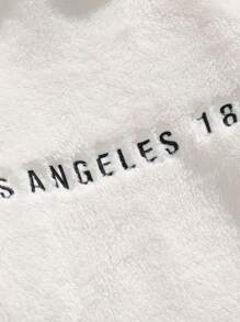 1pc Men Polar Fleece Hooded Sweatshirt, Warm And Windproof For Autumn/Winter - White - View 4