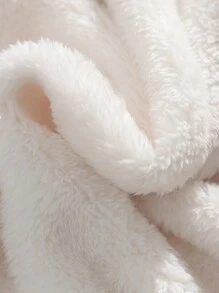 1pc Men Polar Fleece Hooded Sweatshirt, Warm And Windproof For Autumn/Winter - White - View 8