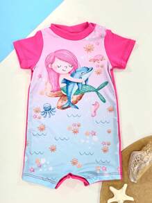 Kids Swimwear Romper Sun Protection Baby Toddler Girl Swimsuit - Xem 1