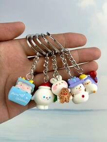 1 chiếc móc khóa hình chim cánh cụt, heo con, tiên, thỏ bun, người đàn ông bánh gừng bằng nhựa Giáng sinh sáng tạo, dễ thương, thích hợp cho túi xách, ba lô, phụ kiện, món quà tuyệt vời cho những người bạn thân nhất - Nhiều màu - Xem 7