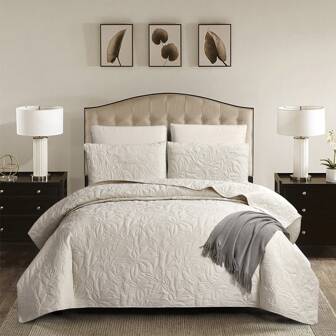 3pcs Floral Bedspread Set, 1 Bedsheet + 2 Pillowcases, Skin-Friendly, Breathable, Soft And Comfortable (1*Duvet Cover + 2*Pillowcases, Without Duvet Insert And Pillow Insert)