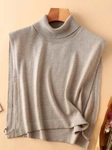 1 pieza Accesorio de bufanda de cuello para mujer de mezcla de lana de unicolor con cuello alto falso, accesorio de cuello cálido para otoño/invierno - multicolor - Ver 18