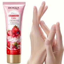 80g草莓蛋糕滋养护手霜圣诞礼物，秋冬保湿柔肤护手霜，适合干裂皮肤，大容量美白补水护手霜，适合女士、奶奶，完美的圣诞节节日礼物 - 粉色 - 查看 1