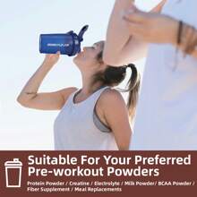 3*500ml Protein Shaker Cups With Stainless Steel Mixing Ball - Perfect For Pre-Workout, Includes Carrying Handle & Whisk Ball - Ideal Kitchen Water Bottle , Dishwasher - xanh/hồng/trắng - Xem 6