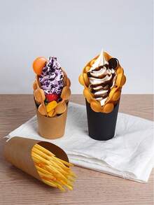 15 chiếc/bộ, cốc nghiêng, cốc chiên, cốc chiên giấy, đĩa đựng đồ ăn nhẹ, hộp đựng bánh nướng xốp bằng giấy, dụng cụ làm bánh tự làm, cốc đa chức năng, thích hợp cho gia đình và ngoài trời - Nhiều màu - Xem 11