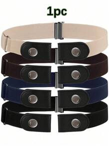 1pc Teens Elastic Invisible Waist Belt With Buckle, Decorative Stretch Waistband - Multicolor - View 1