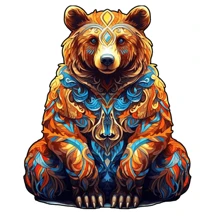 1pc Gấu nâu bằng gỗ hình dạng bất đối xứng, đồ chơi sáng tạo độ khó cao cho trẻ em và người lớn, món quà tuyệt vời cho bạn bè, bạn cùng lớp, sinh nhật trẻ em, Giáng sinh - câu đố chuyển động - Xem 1