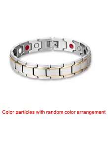 1 件可调节男士磁性手链，时尚高端个性化磁链手镯，流行时尚珠宝，圣诞节、新年、情人节节日礼物