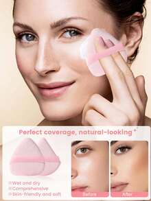 5/10/15/20/25 件化妆工具套装包括：1 个三角形粉扑 + 2 个水滴粉扑 + 2 个圆形粉扑 - 粉色 - 查看 6