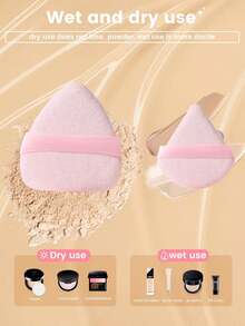 5/10/15/20/25 件化妆工具套装包括：1 个三角形粉扑 + 2 个水滴粉扑 + 2 个圆形粉扑 - 粉色 - 查看 3