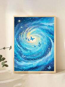 美丽的蝴蝶 5D 优质 DIY 钻石画手工制品 - 藏蓝色 - 查看 1