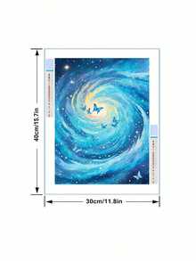 美丽的蝴蝶 5D 优质 DIY 钻石画手工制品 - 藏蓝色 - 查看 2