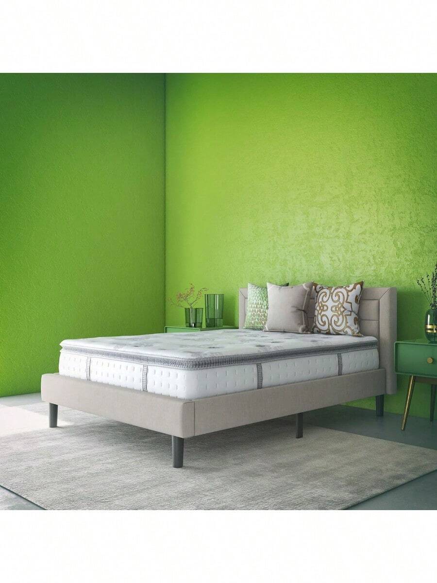 Cool Gel Memory Foam And Innerspring Hybrid 12Inch Pillow Top Mattress