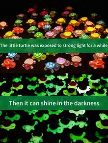 20 chú rùa biển mini 3D bằng nhựa phát sáng trong bóng tối, đồ trang trí thủ công bằng nhựa dễ thương, phụ kiện trang trí tự làm, phụ kiện mặt dây chuyền rùa biển nhỏ, đồ trang trí bể cá rùa biển thu nhỏ, tuyệt vời cho tiệc sinh nhật, lễ hội và đồ thủ công tự làm (màu sắc ngẫu nhiên) - nhiều màu - Xem 4