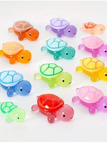20 chú rùa biển mini 3D bằng nhựa phát sáng trong bóng tối, đồ trang trí thủ công bằng nhựa dễ thương, phụ kiện trang trí tự làm, phụ kiện mặt dây chuyền rùa biển nhỏ, đồ trang trí bể cá rùa biển thu nhỏ, tuyệt vời cho tiệc sinh nhật, lễ hội và đồ thủ công tự làm (màu sắc ngẫu nhiên) - nhiều màu - Xem 5