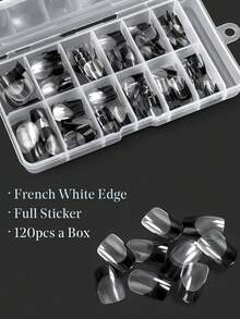 120 đầu nối móng tái sử dụng cho tiệm làm móng, đầu nối móng siêu mỏng không đau, không cần giũa - Trong sáng - Xem 2