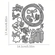 圣诞主题金属切割模具，适用于剪贴簿、DIY 卡片制作和纸工艺品 - 高品质碳钢，与主要模切机兼容 - 銀色 - 查看 2