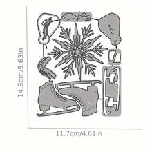 圣诞主题金属切割模具，适用于剪贴簿、DIY 卡片制作和纸工艺品 - 高品质碳钢，与主要模切机兼容 - 銀色 - 查看 3