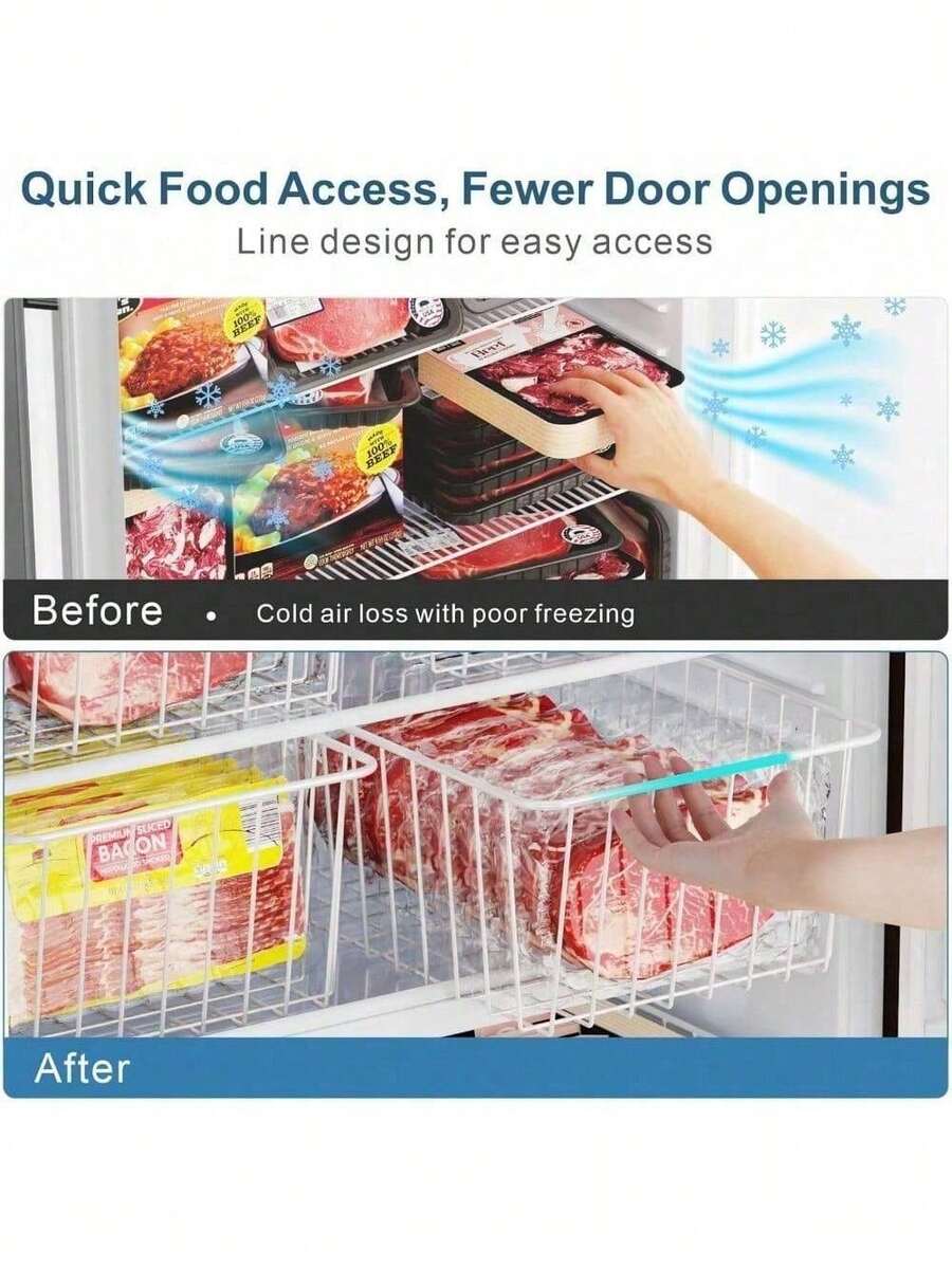 Freezer Organizer Bins 4 Pack Medium Upright Freezer Baskets For 14