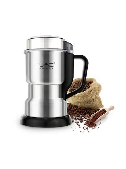 LAC 1pc Lightweight Portable Electric Coffee Grinder With Handle, Suitable For Home Use, Grinds Coffee Beans, Nuts, Spices, EU Plug