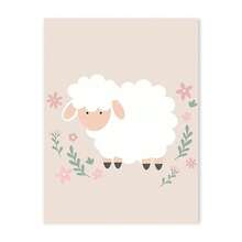 1 件卡通兔子鹅绵羊花朵儿童房墙壁艺术帆布画北欧女孩海报印刷图片适合婴儿儿童房装饰无框架 - 彩色 - 查看 18