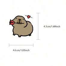 Set de 62 pegatinas de dibujos animados de Capibara aptas para botellas de agua, bolsas de regalo, cuadernos, tabletas, decoración de autos, decoración DIY de teléfonos, decoración de muebles, Navidad, Halloween, decoración de fiestas, regalos de vacaciones (color y patrón aleatorios)