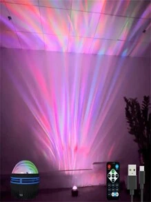 极光灯球投影仪 - 带遥控器的 LED 舞台灯，USB 供电，不可充电，颜色可变，适合派对和活动的装饰聚光灯 - 理想的礼物 - 彩色 - 查看 9