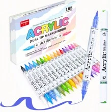 30/60/84PCS Bút Đánh Dấu Acrylic Lỏng Trực Tiếp Hai Đầu Cho Tranh Đá Gỗ Vải Bố Nhựa Kim Loại Và Đá, Bút Đánh Dấu Acrylic Cho Đồ Thủ Công DIY Làm Đồ Dùng Nghệ Thuật - Nhiều màu - Xem 1