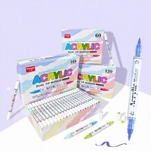 30/60/84PCS Bút Đánh Dấu Acrylic Lỏng Trực Tiếp Hai Đầu Cho Tranh Đá Gỗ Vải Bố Nhựa Kim Loại Và Đá, Bút Đánh Dấu Acrylic Cho Đồ Thủ Công DIY Làm Đồ Dùng Nghệ Thuật - Nhiều màu - Xem 10