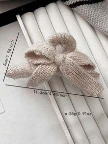 1 件女士蝴蝶结针织空心发爪发夹纯色用于发型适合日常聚会 - 彩色 - 查看 5