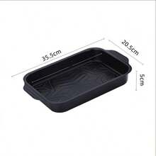 黑色长方形烤盘，底部有 3D 纹理防滑 - 黑色 - 查看 8