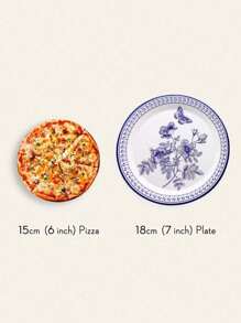 12/24/68件套，一次性餐具，蓝白餐具，蝴蝶主题一次性纸盘，7英寸纸盘，9英寸纸盘，薄纸，纸杯，纸盘，食物托盘，派对托盘 - 彩色 - 查看 6