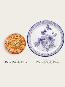 12/24/68件套，一次性餐具，蓝白餐具，蝴蝶主题一次性纸盘，7英寸纸盘，9英寸纸盘，薄纸，纸杯，纸盘，食物托盘，派对托盘 - 彩色 - 查看 7