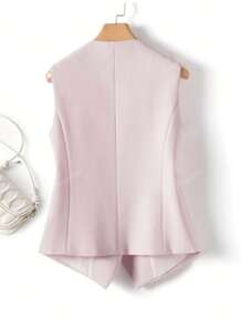 Women's Plain Vest, V-Neck Jacket, Spring Autumn, Fashion Commuter, Apparel