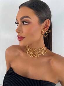 Gold Butterfly Necklace And Earring - Vàng - Xem 2