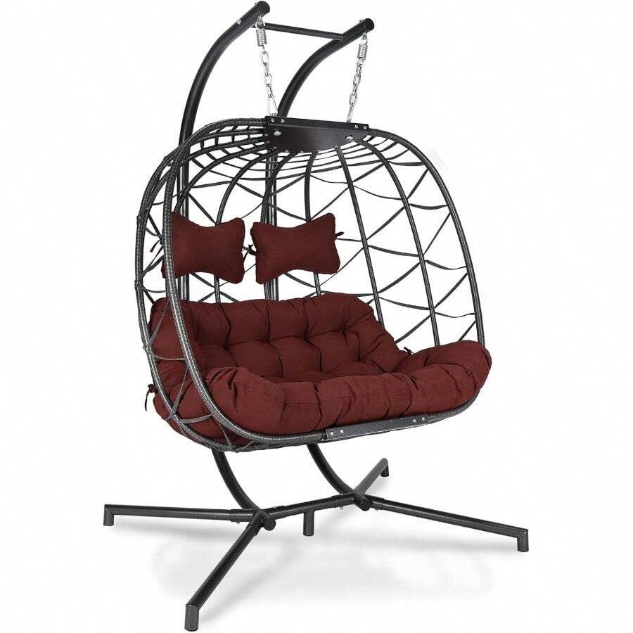 Oversized 2 Person Swing Egg Chair Double Hanging Egg Chair With Stand