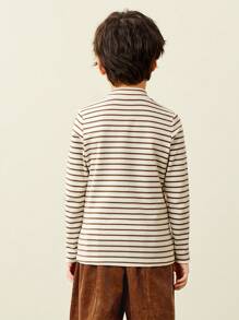 mini bala Camiseta de cuello alto de manga larga, suave al tacto, para niños y niñas, otoño 2024