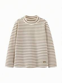 mini bala Camiseta de cuello alto de manga larga, suave al tacto, para niños y niñas, otoño 2024